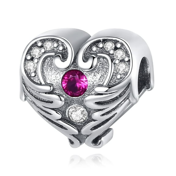 925 Sterling Silver Angel Of Love Heart Charm for Women Moment Charm Bracelet