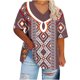 thumbnail image 2 of Fiudx Camisas para Mujer Camiseta Deportiva Estampada de Manga Corta con Cuello En V de Gran Tamaño para Mujer, 2 of 4