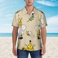 thumbnail image 2 of Gukieu Gnomes Bees And Sunflowers Print Men's Short-sleeved Shirts, Button-down Lapel Hawaiian Shirts, T-shirts, Beach Vacation Summer Casual Wear,XX-Large, 2 of 7