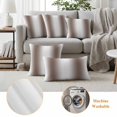 thumbnail image 6 of White Brown Outdoor Waterproof Pillow Covers, Modern Gradient Vertical Stripes Geometric Decorative Square Throw Pillowcase Sofa Cushion Sham for Patio/Couch/Chair, 18"x18" 2 Pack, 6 of 8