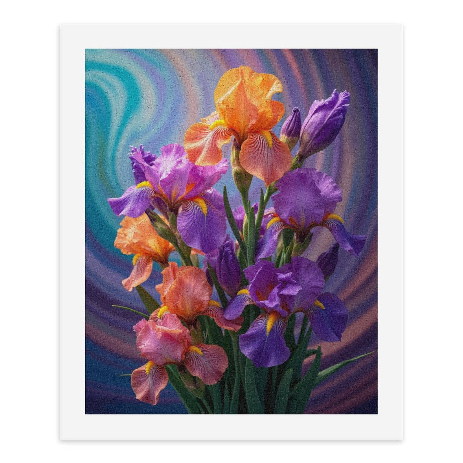 Paint By Numbers Kit for Adults Beginner - DIY Vibrant Iris Blooming Spectrum Canvas Painting Kits for Adults, Frameless Paint By Number for Adults for Home Wall Decor 16x20 Inch