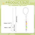 thumbnail image 2 of Uxcell 10 Pack Beadable Cup Charm, Bulk Blank Bar Key Chain Metal Beaded Cups Accessories for Water Bottle Cup with Handle DIY Crafts Decoration, White, 2 of 7