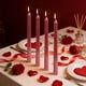 thumbnail image 5 of Velas Cónicas Bañadas En Parafina Velas cónicas de cera de asta larga, electrochapadas en rojo, de 4 piezas, para decoración romántica de bodas y restaurantes. JASKFLY, 5 of 9
