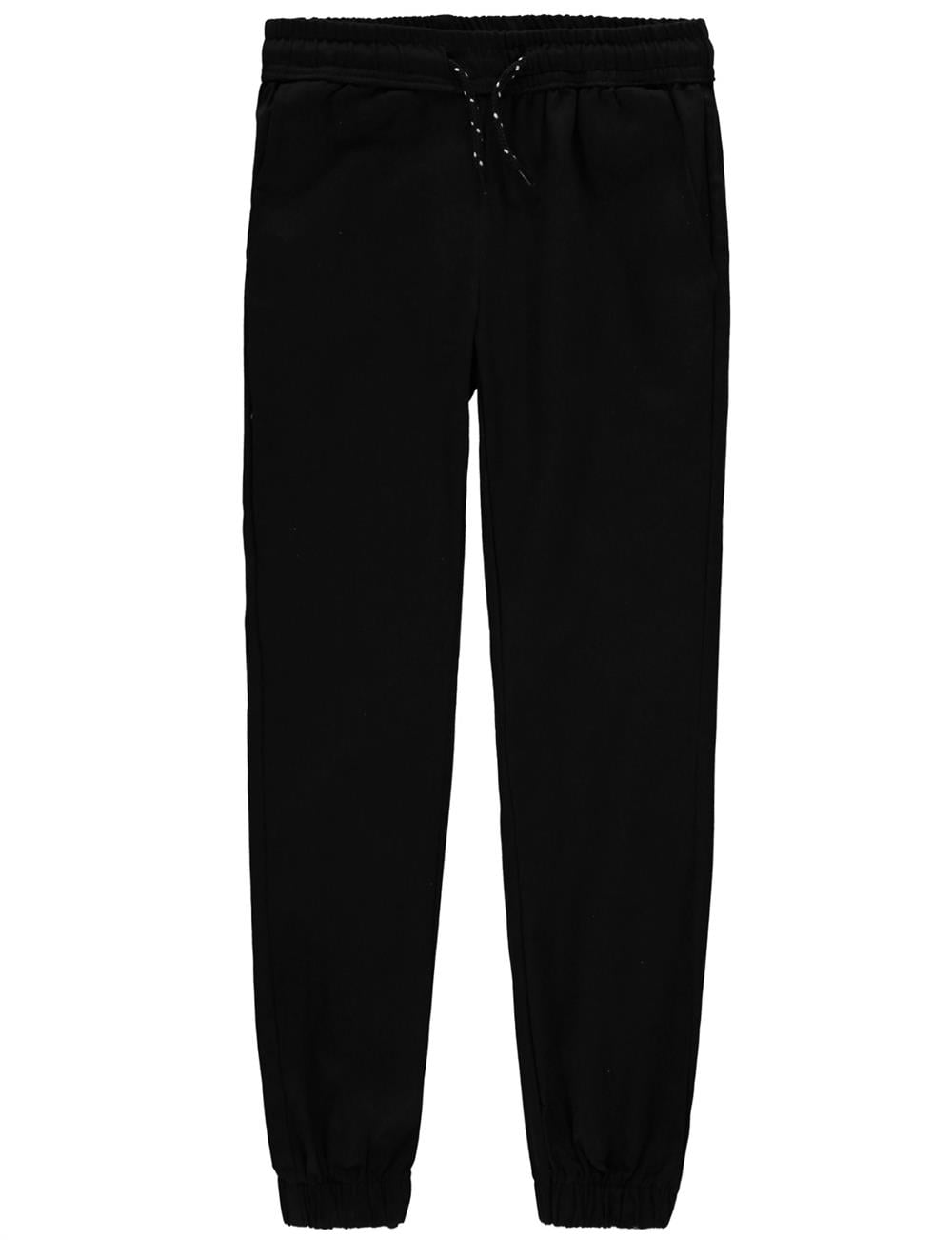 LR Scoop Mens Twill Jogger with ElasticWaistband and Drawstring Black