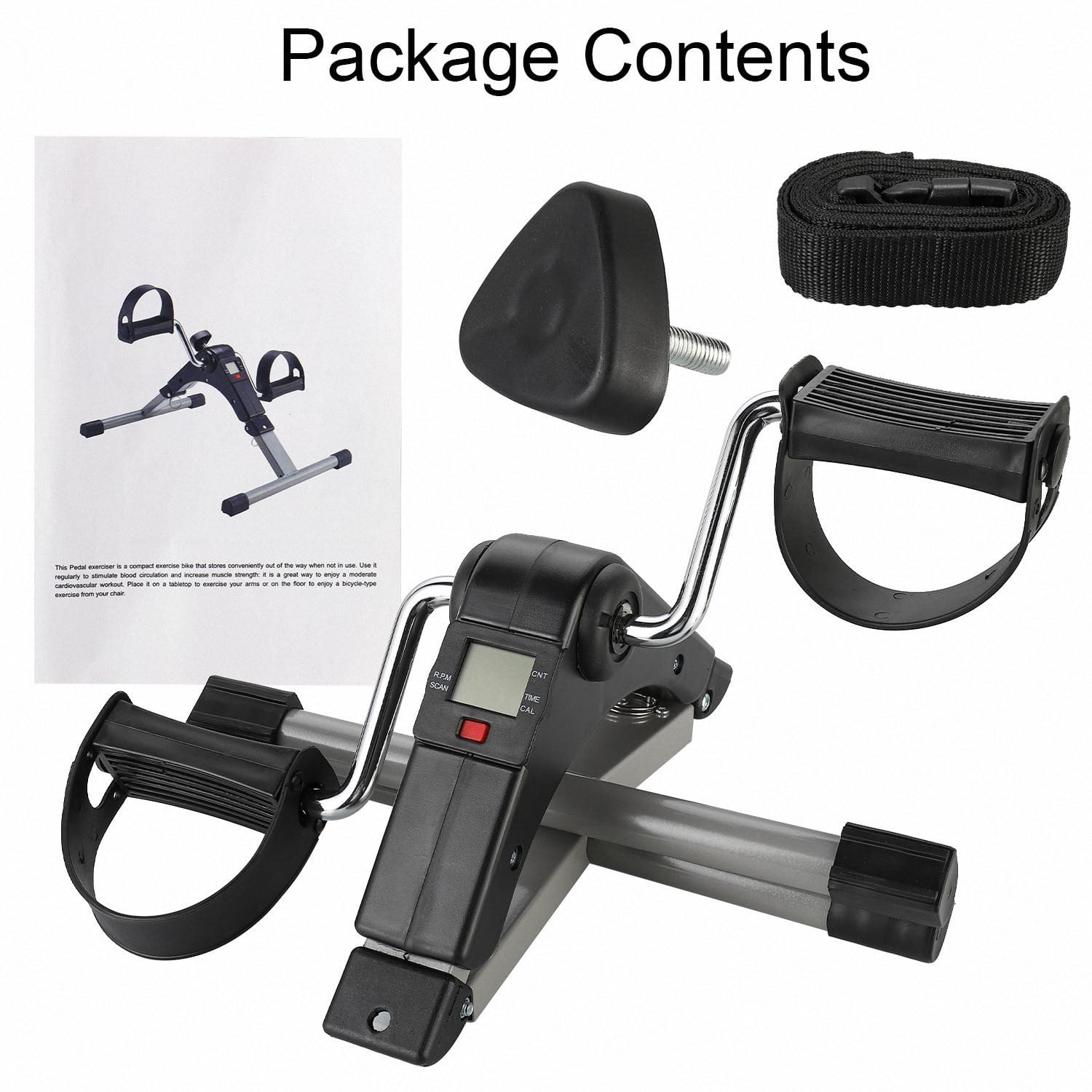 RIXUNO Digital Folding Exercise Bike Arm/Leg Pedal Mobility Aid Mini Cardio Machine Uk