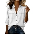 thumbnail image 2 of Ynynloco Womens Button Down Shirts Cotton Shirts Oxford Shirts Long Sleeve Blouses Collared Tops with Pocket, 2 of 9