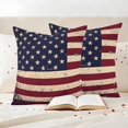 thumbnail image 3 of Independence Day Pillow Covers 2 Pack American Flag Retro Abstract Style Pillowcase Waterproof Outdoor Throw Pillow Cover for Patio Garden Square Cushion 16”x16”, 3 of 9
