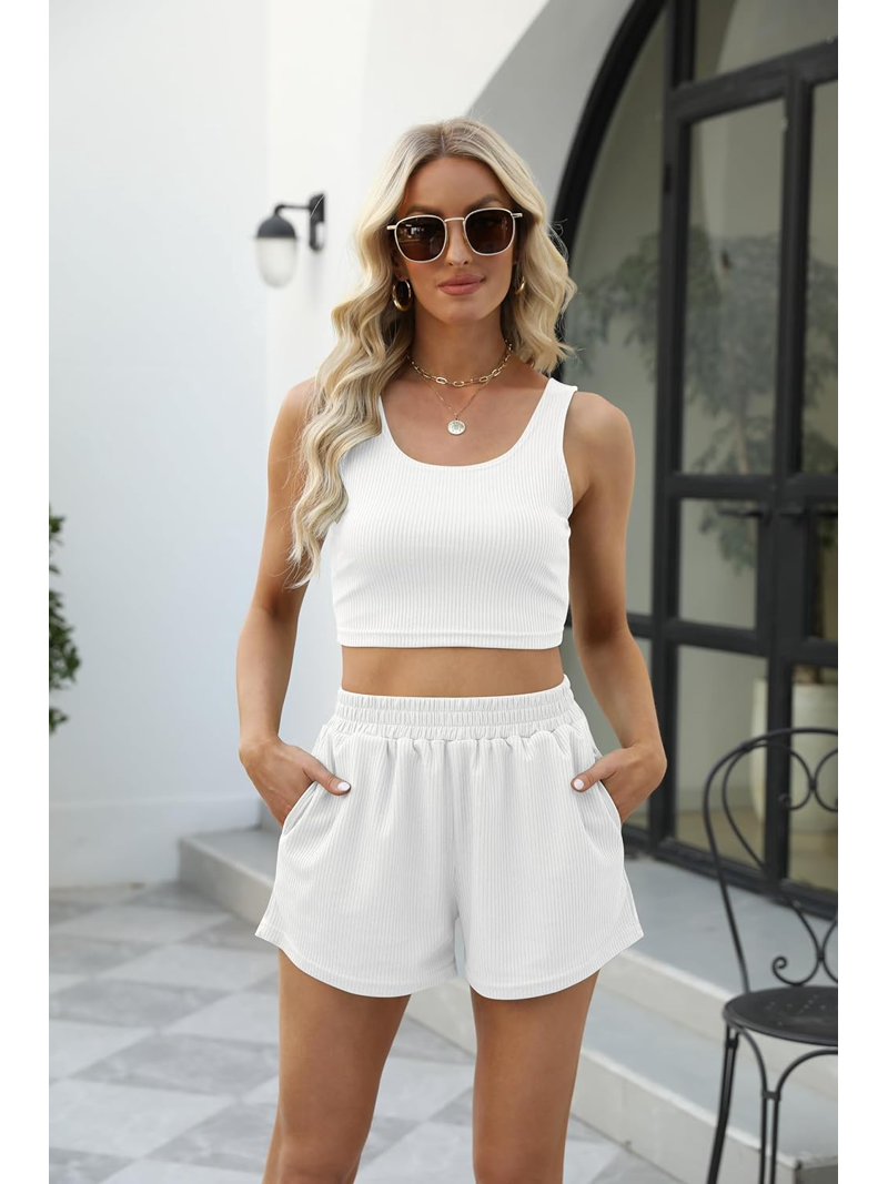 Ensemble 2 pièces débardeur et short ecru imprimé La Redoute Ensemble 2 pièces débardeur et short ecru imprimé La Redoute