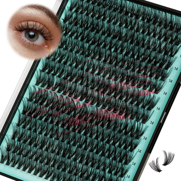 Lash Clusters AMZGIRL LASH, 280 unidades, 60 D, 14 mm, suaves y naturales
