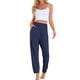 thumbnail image 2 of Pantalones de pijama para mujer INSPIRE CHIC, suaves y cómodos, pantalones de lounge, ropa de dormir con bolsillo, color azul marino, 2 of 6