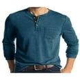thumbnail image 1 of Men Casual Pullover Slim Fit Basic Shirts Long Sleeves Tops with Pockets, 1 of 2