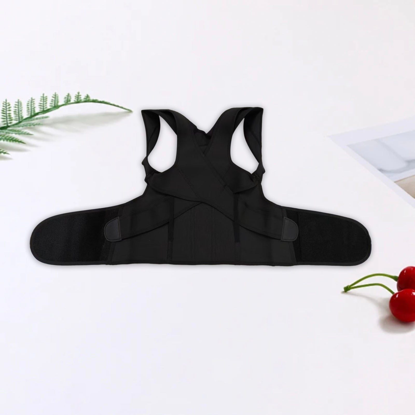 KHONTS Back Brace Posture Corrector for Women and Men Full Support for Posture Correction Upper Thoracic Back Straightener Black XS