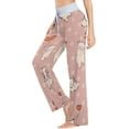 thumbnail image 3 of FREEAMG Women Pajama Pants Lounge Pants Long Stretch Comfy Sleepwear Star Bear Cute Heart Pink, 3 of 7