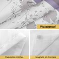 thumbnail image 4 of No Hook Shower Curtains with Snap-in Liner Set, Purple Geometric Waterproof Hotel Style Bathroom Shower Curtain, Stripes Boho Spring Flowers Country Rural Breathable Mesh Top Bath Curtains 60''x72'', 4 of 9