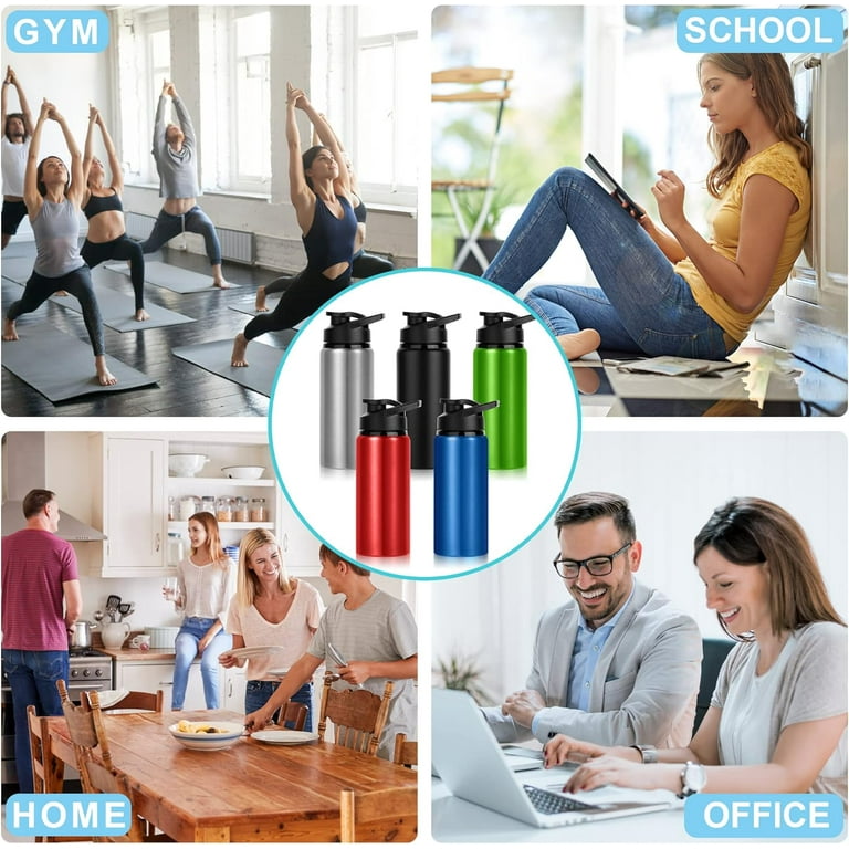 Kids Bike 10 Pcs Aluminum Water Bottle 17 Oz Reusable Bike Water Bottles Snap Lid Lightweight Water Bottles
