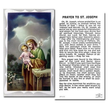 

Saint Joseph Catholic Prayer Holy Card with Prayer on Back Pack of 100