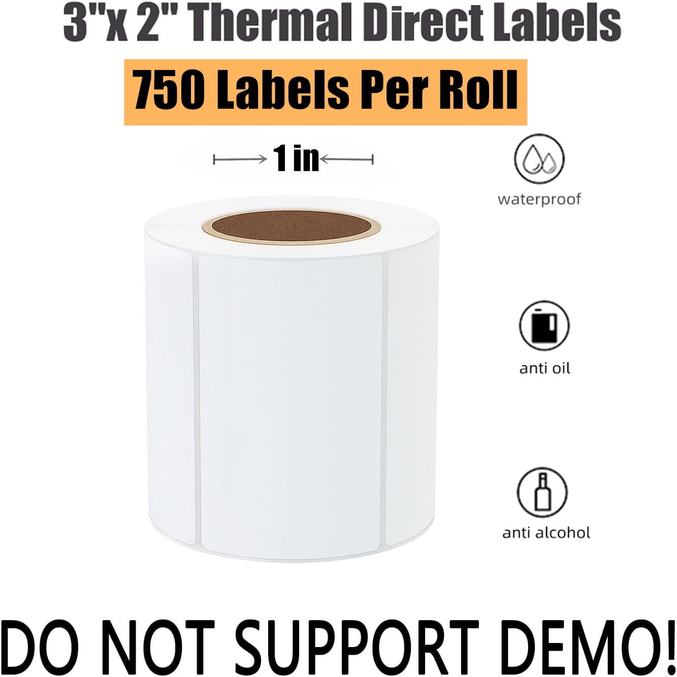 3" x 2" Direct Thermal Multipurpose & Shipping Address Labels Barcodes Postage Stickers for Zebra 2844 & Rollo Desktop Label Printer ( 750 Labels/Roll ) 12 Rolls