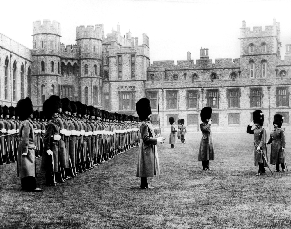 The 1St Battalion Welsh Guards Recieve A Salute From The Prince Of Wales During An Inspection At