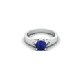 thumbnail image 1 of Bague de Mariage en Argent Sterling 925 Forme Ronde 6mm Lapis Solitaire pour Femmes, 1 of 3
