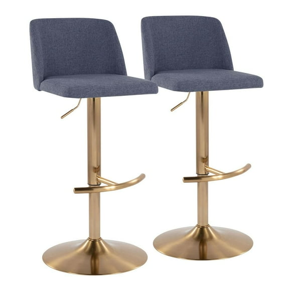 Toriano Adjustable Bar Stool, Gold Bar Stools, Bar Chairs, Swivel Bar Stools, Bar Stools Set of 2