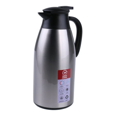 - 2 Liter Stainless Steel Double Walled Vacuum Insulated Carafe, Press Button Top
