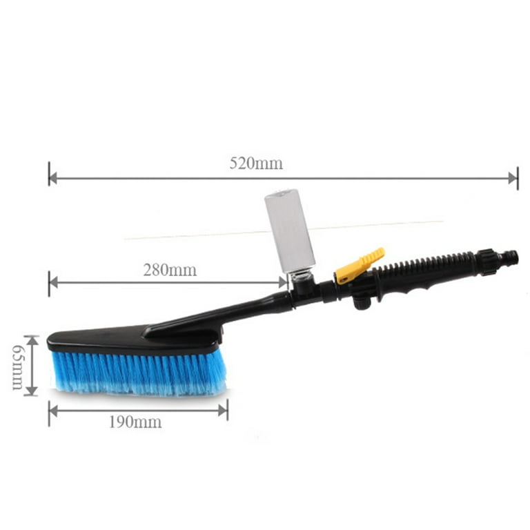 RV/Truck Wash Brush w. Bucket Soft Bristle Head Adjustable 63 Long Handle  Hose Attachment On/Off Switch Cleaning Kit w. Collapsible Bucket for