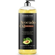Majestic Pure Avocado Oil for Hair and Skin - 100% Pure and Natural, Cold-Pressed, for Skin Care, Massage, Hair Care, and Carrier Oil to Dilute Essential Oils, 16 fl oz