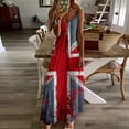 thumbnail image 2 of pimelu Dresses for Women Sundresses for Women 4th July Patriotic Spaghetti Strap Maxi Dresses Summer Elegant US Flag Print Sleeveless V-Neck Womens Long Sundress, 2 of 5