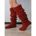 thumbnail image 4 of Faithtur Girls Winter Cable Knitted Socks Solid Color Over Knee Socks Thigh High Long Boot Socks Stocking Leg Warmer, 4 of 9
