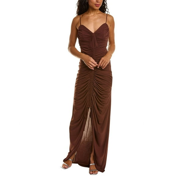Zac Posen Womens Draped Dress Polyester, 6, Brown
