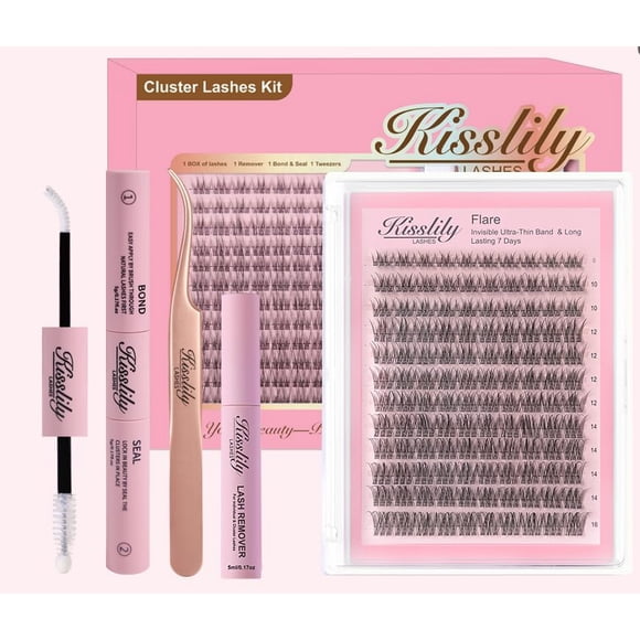 Kit de extensiones de pestañas Kisslily Flare con banda invisible
