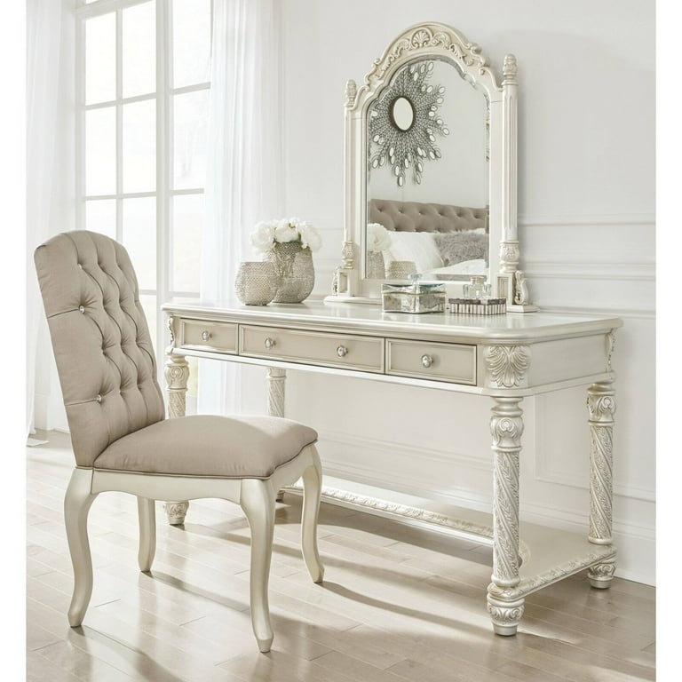 Signature Design by Ashley Cassimore Silver Upholstered Chair Glam Walmart