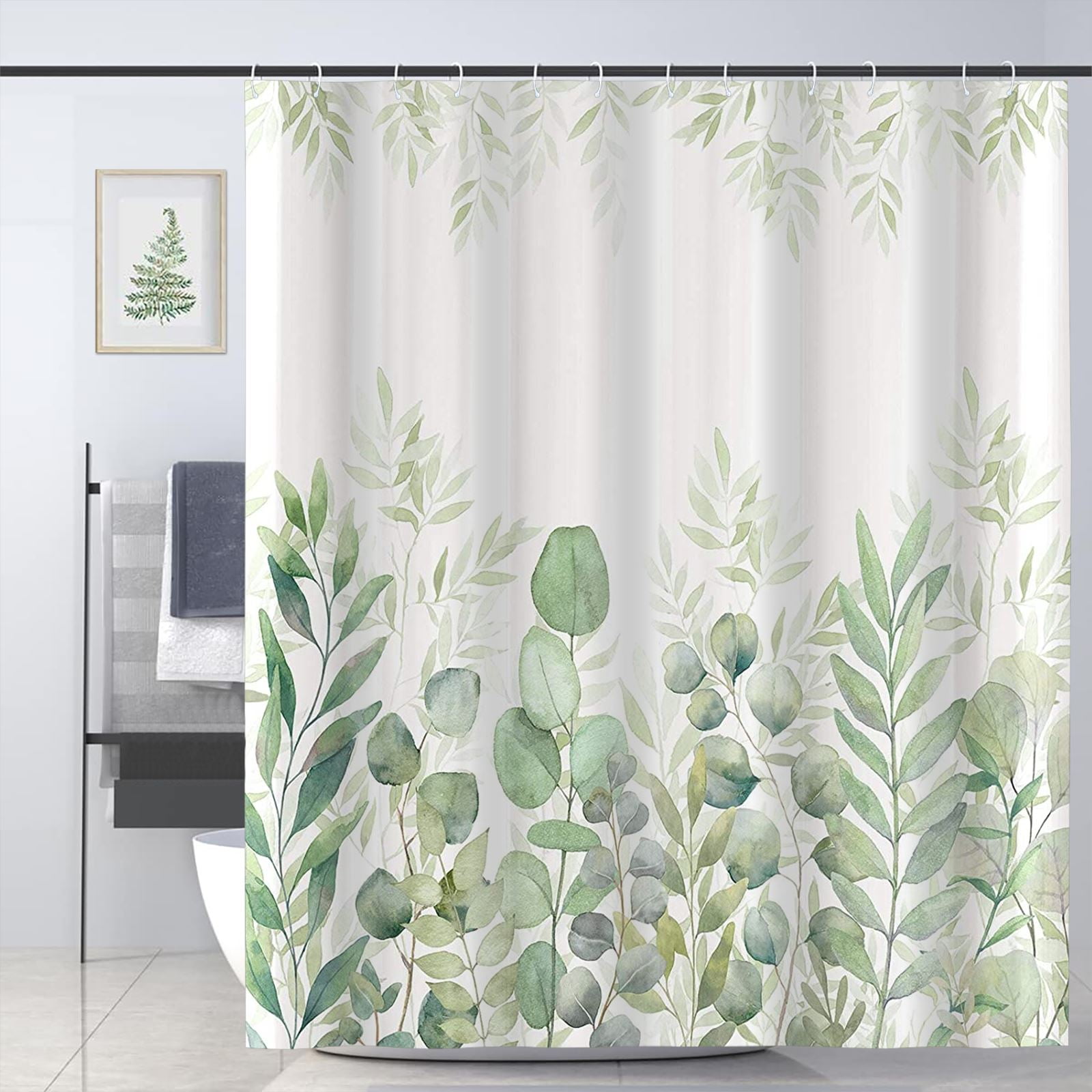 Flower Shower Curtain Summer Bathroom Decor Washable Waterproof Bath ...