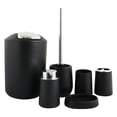 thumbnail image 1 of Juego de 6 accesorios de baño, soporte para cepillo de dientes, dispensador de loción y jabonera. Negro, 1 of 8