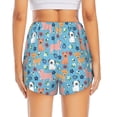 thumbnail image 3 of Picia Cute Dog Pattern Women's 2 in 1 Athletic Running Shorts High Waisted Workout Casual Gym Sweat Shorts with Comfy Liner Zipper Pockets-Large, 3 of 9