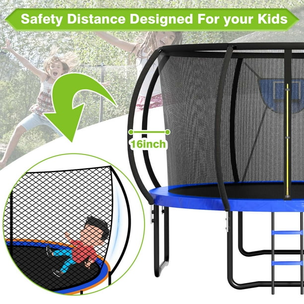 GVDV 14' Outdoor Trampoline, Backyard Recreational Pumpkin