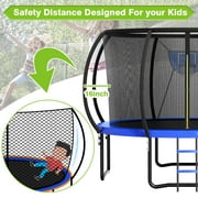 GVDV Outdoor Trampoline, 12' Backyard Recreational Trampoline with Enclosure for Kids & Adults