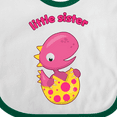 thumbnail image 4 of Inktastic Little Sister-dino Girls Baby Bib, 4 of 4