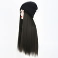 thumbnail image 3 of Mens Womens Hats Beanies Women Hat Wig Knit With Long Straight Wig Hat Dismountable Warm Cap for Winter Thickened Cold Hat, 3 of 4