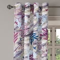 thumbnail image 3 of Ambesonne Floral Grommet Curtain, Grunge Leafy Pattern Meadow, 50"x108", Soft Blue Indigo and Plum, 3 of 5