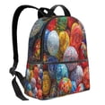 thumbnail image 2 of Lsque Easter Eggs Pattern Backpack – School Travel Canvas Daypack with Ergonomic Padded Straps, Multiple Compartments & Leather Handle, 2 of 5