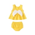 thumbnail image 3 of Kiplyki Kids Pants Newborn Infant Girls Vestlike Back Wing Tops+ Short Sets, 3 of 8
