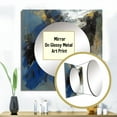 thumbnail image 3 of Designart "Assurance Of Understanding Abstract Blue And Gold I" Abstract Painting Gold Large Square Mirror - Square Bedroom Mirror Printed Wall Decor - Modern Square Printed Wall Mirror Art, 3 of 5