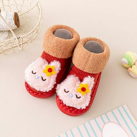 

CAICJ98 Girls Sneakers Toddler Soft Elastic Casual First Shoes Socks Solid Indoor Walkers Baby Baby Shoes Red