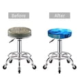 thumbnail image 4 of Goofa Blue Shell Printed Stool Covers Round, Waterproof Round Bar Stool Covers Anti-Slip Round Bar Stool Seat Cover with Elastic Bands Durable -14 inch, 4 of 7