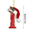 thumbnail image 2 of Wadada Christmas Tree Ornaments Initials I with Christmas Hat, Christmas Tree Decoration Pendant 26 Letter, Funny Novetly Personalized Xmas Decor for Hangings Christmas Xmas Tree Fireplace, 2 of 5