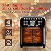 Air Fryer, 6.2QT Air Fryer Oven with LED Digital Touchscreen, 12 Preset Cooking Functions Air fryers, Bake, Reheat, Keep Warm, Nonstick and Dishwasher-Safe Basket, Stainless Steel/Black