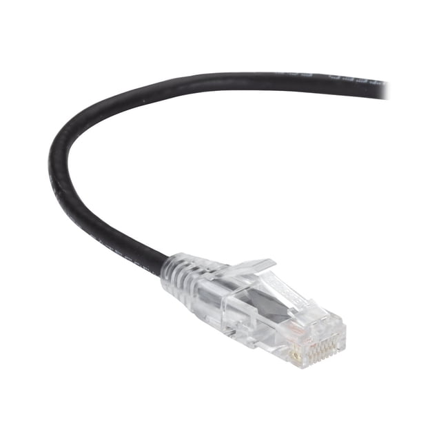 Black Box Slim-Net - Patch cable - RJ-45 (M) to RJ-45 (M) - 12 ft - UTP - CAT 6a - booted, molded, stranded - black