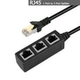 thumbnail image 1 of RJ45 LAN Ethernet Câble Séparateur 1 à 3 Ports Adaptateur Réseau Cat5 Cat6 Connecteur Rallonge, 1 of 4
