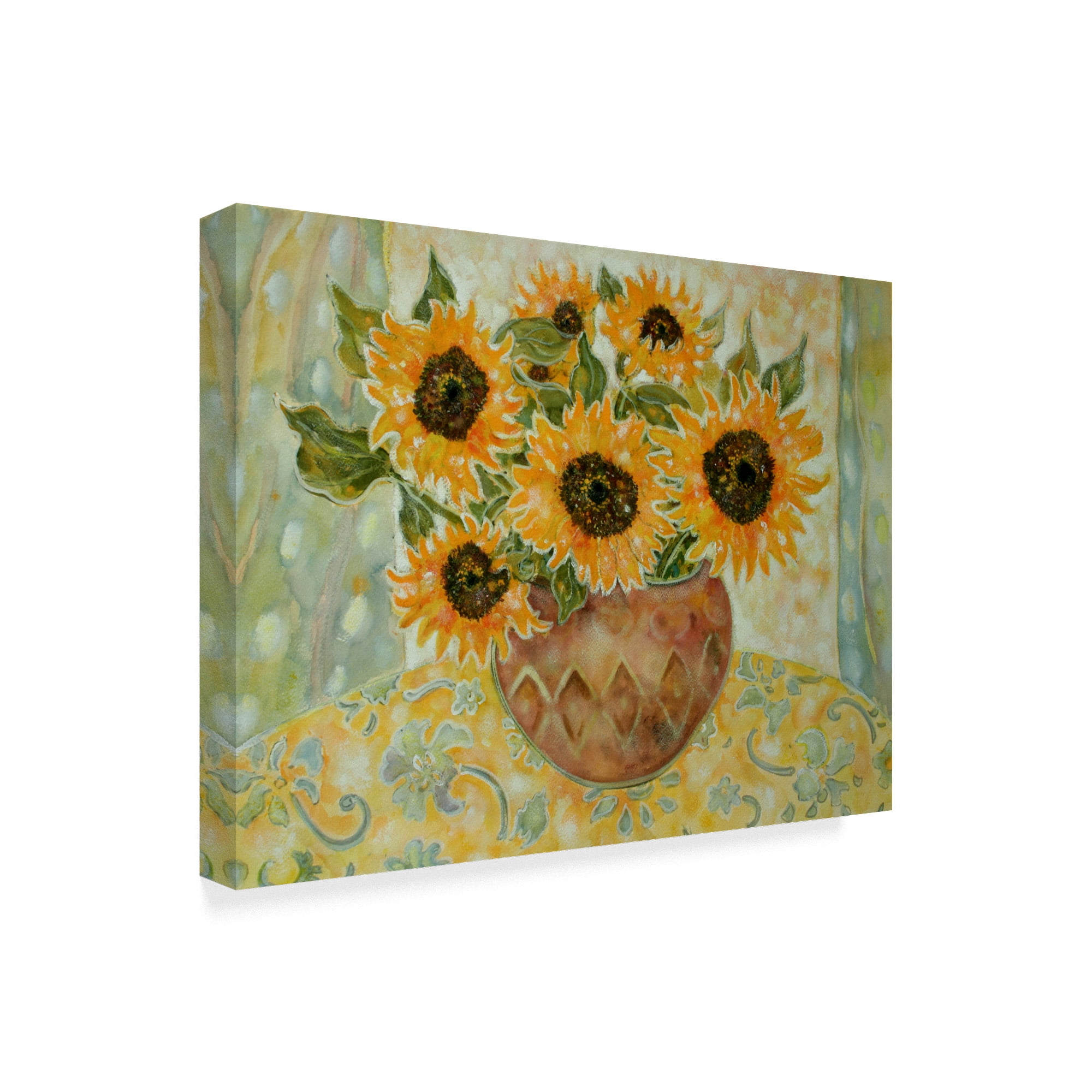 Trademark Fine Art 'A Sienna Bowl Of Sunflowers' Canvas Art by Lorraine Platt